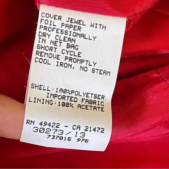 Vintage Jessica McClintock Gunne Sax Red Cami Dress Women’s Size 11/12 Chiffon - Picture 9 of 9